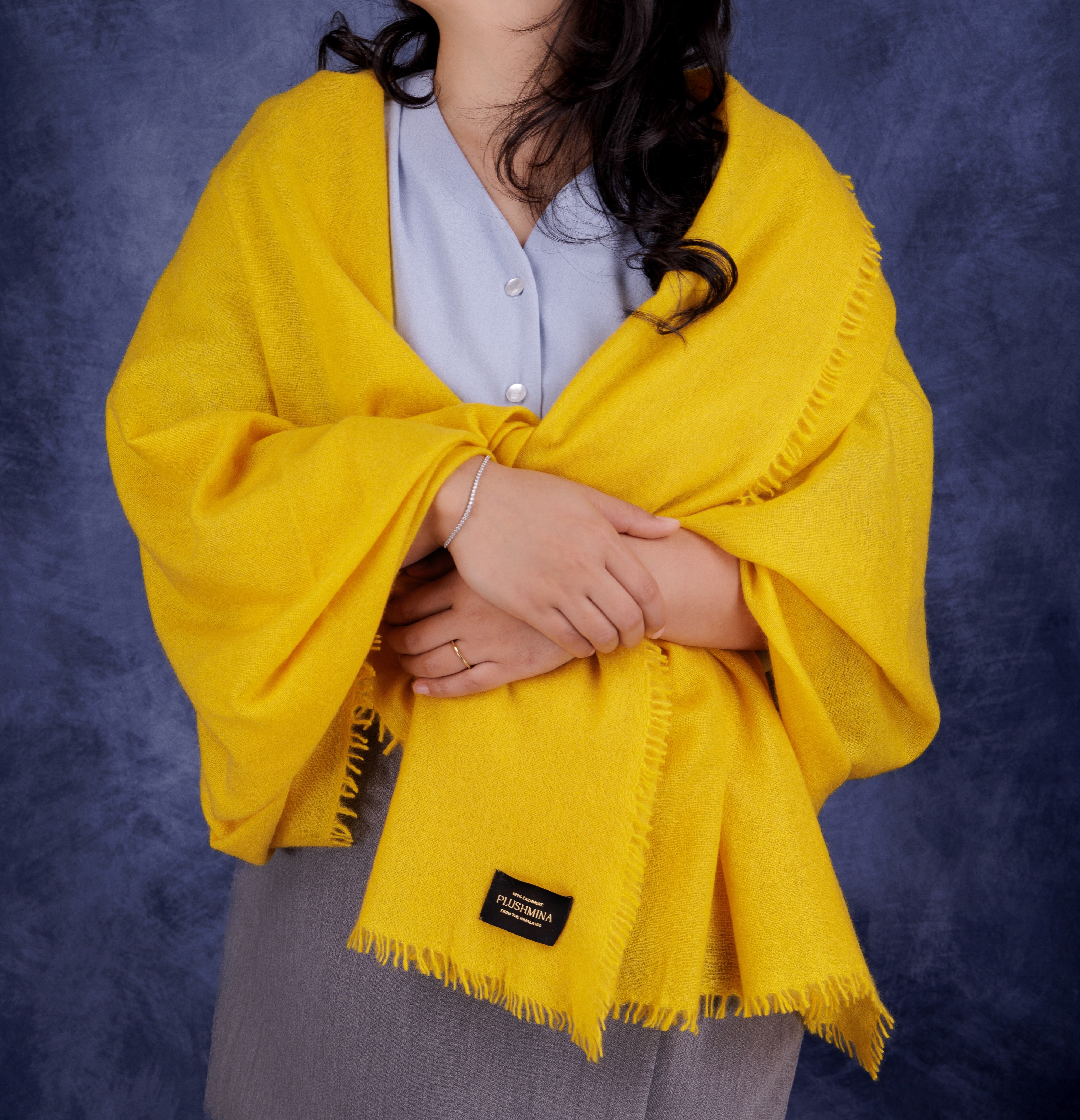 Marigold Yellow Cashmere Pashmina Shawl